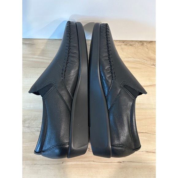 SAS Womens Dream Loafer Tripad Black Leather Slip On Comfort Wedge Loafers 9.5 W - Picture 3 of 8